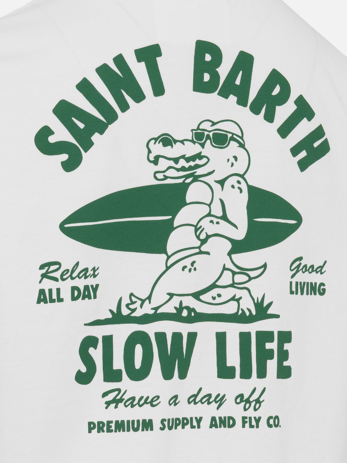 Cotton t-shirt with Saint Barth relaxed life print