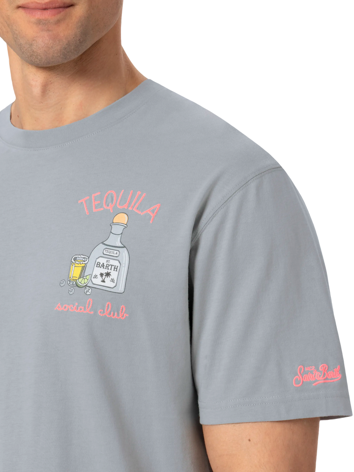 T-shirt Man in cotone con ricamo Tequila Social Club