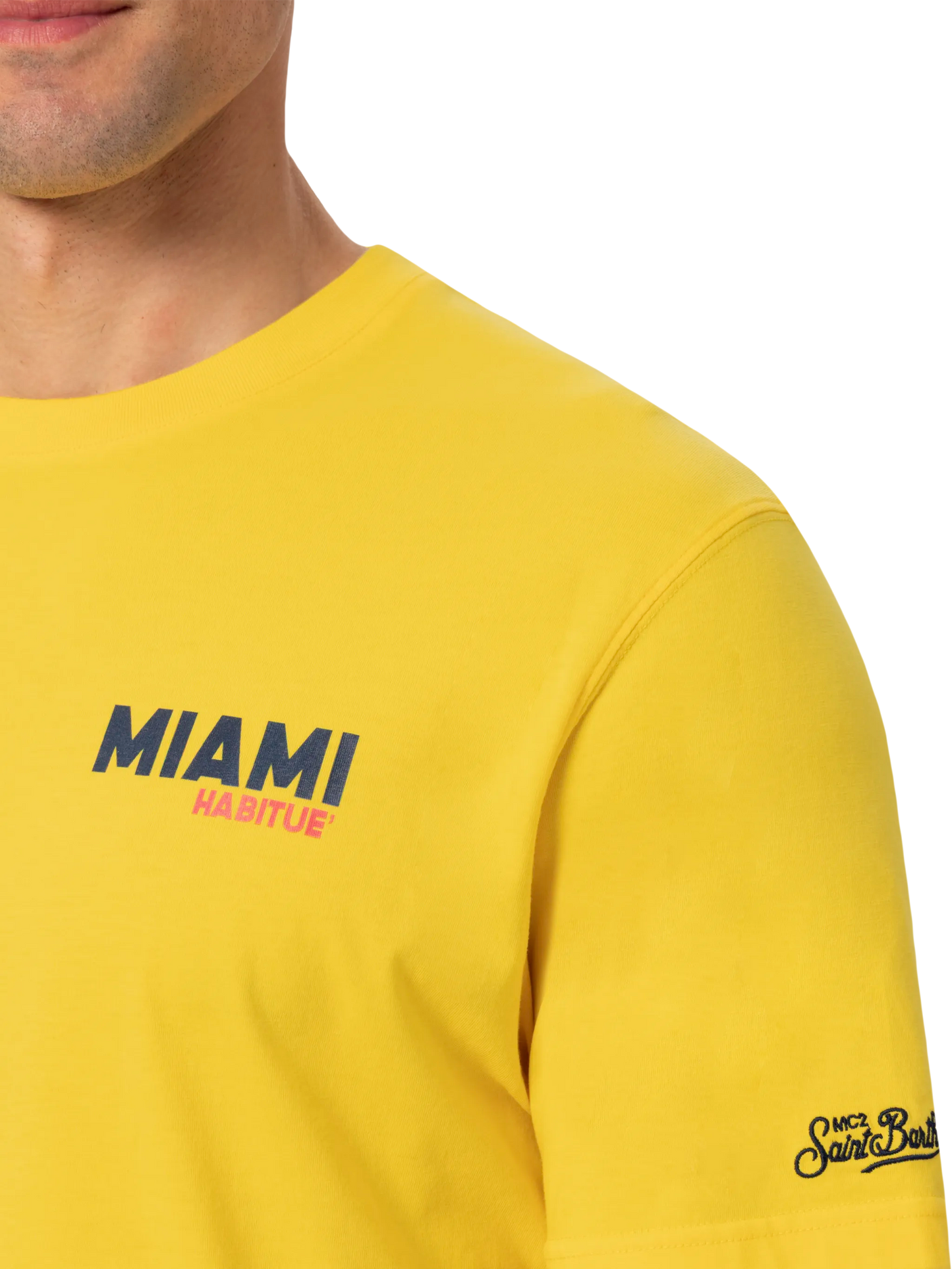Organic cotton T-shirt with Miami postcard print - MC2 Saint Barth