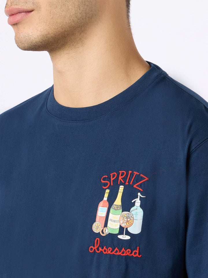 Man cotton t-shirt with Spritz obsessed embroidery - MC2 Saint Barth