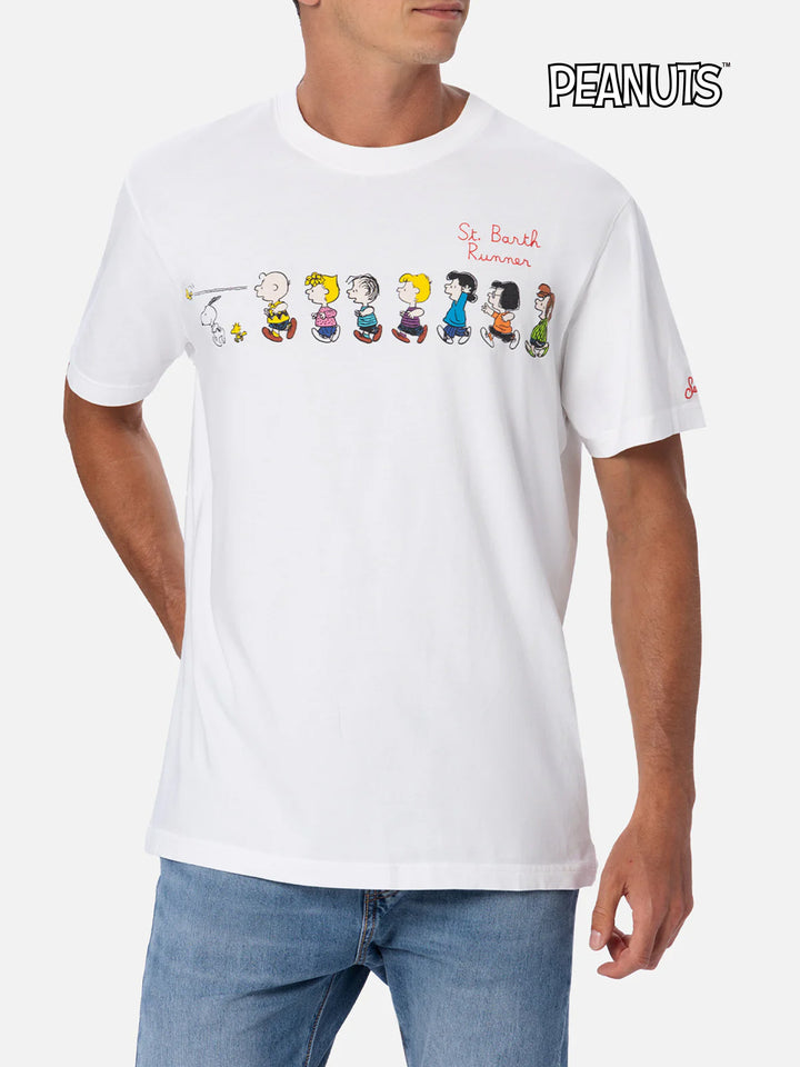 T-shirt da uomo in cotone con stampa e ricamo Peanuts| EDIZIONE SPECIALE SNOOPY PEANUTS™