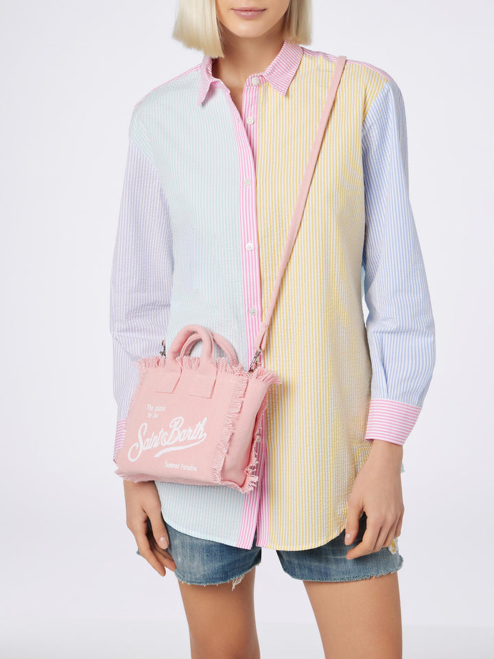 Pink cotton canvas Mini Vanity bag - MC2 Saint Barth