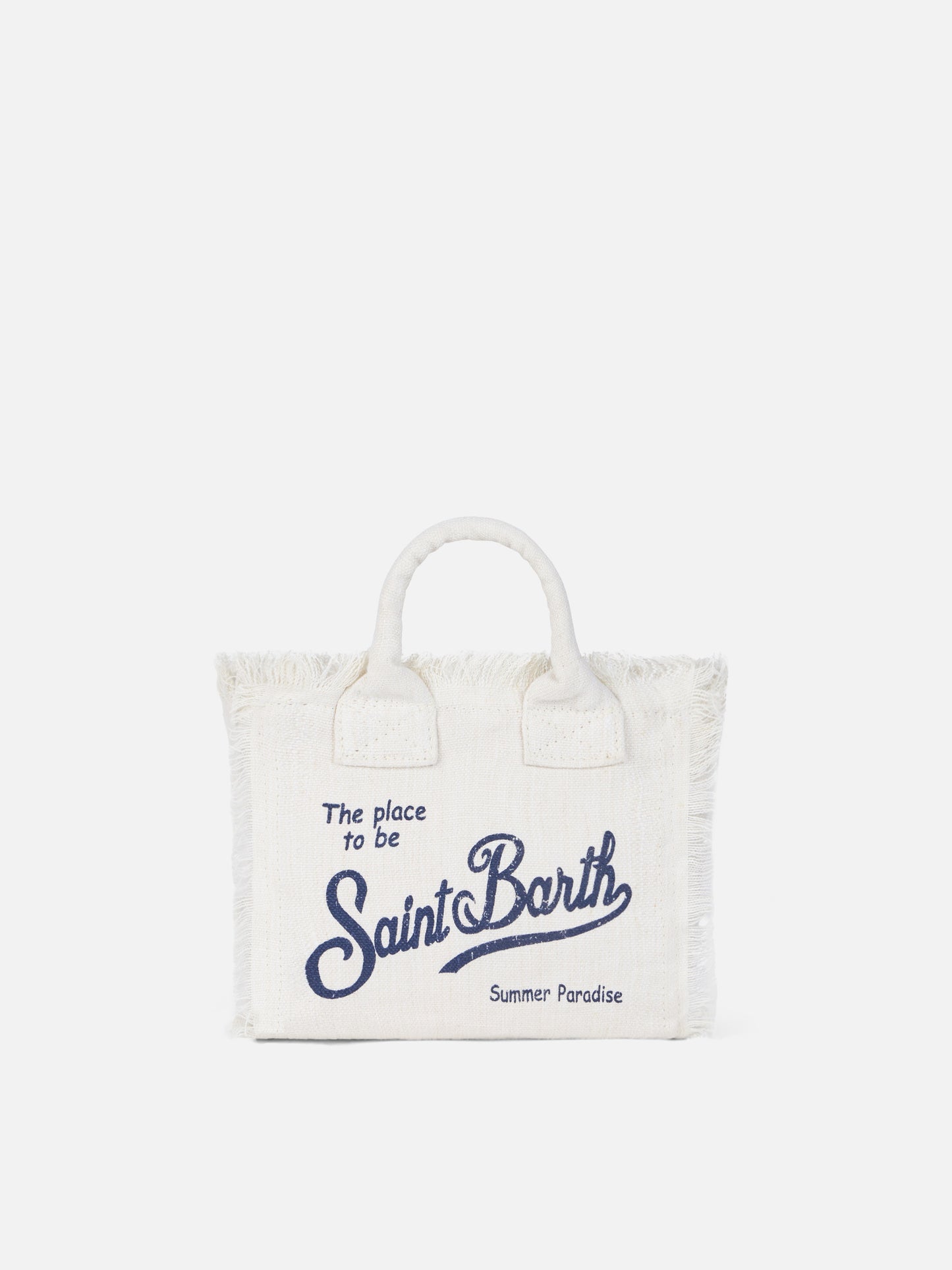 Mini Vanity Tasche aus cremeweißem Leinen