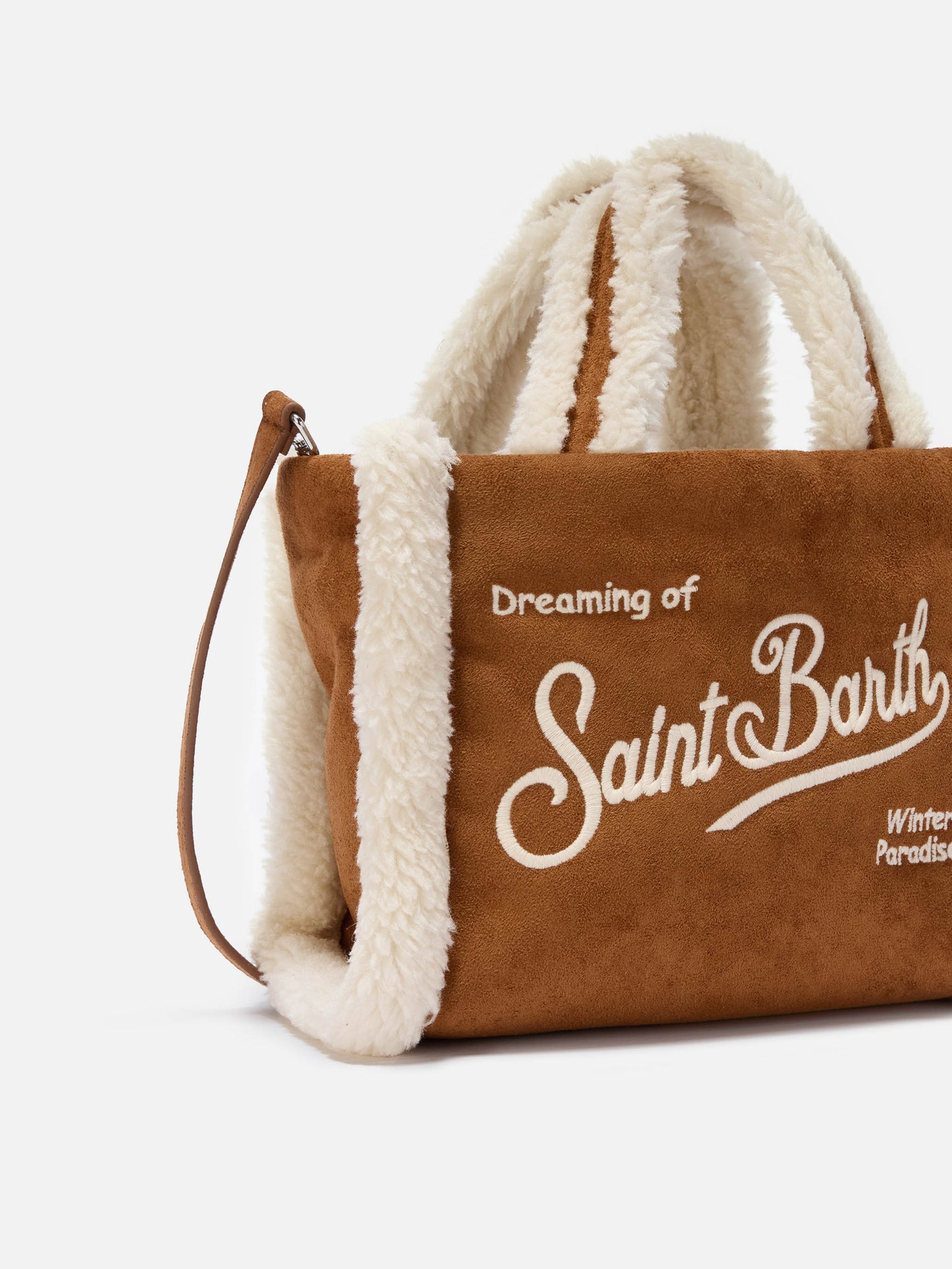 Borsa morbida a mano Vanity Mini Shearling cammello