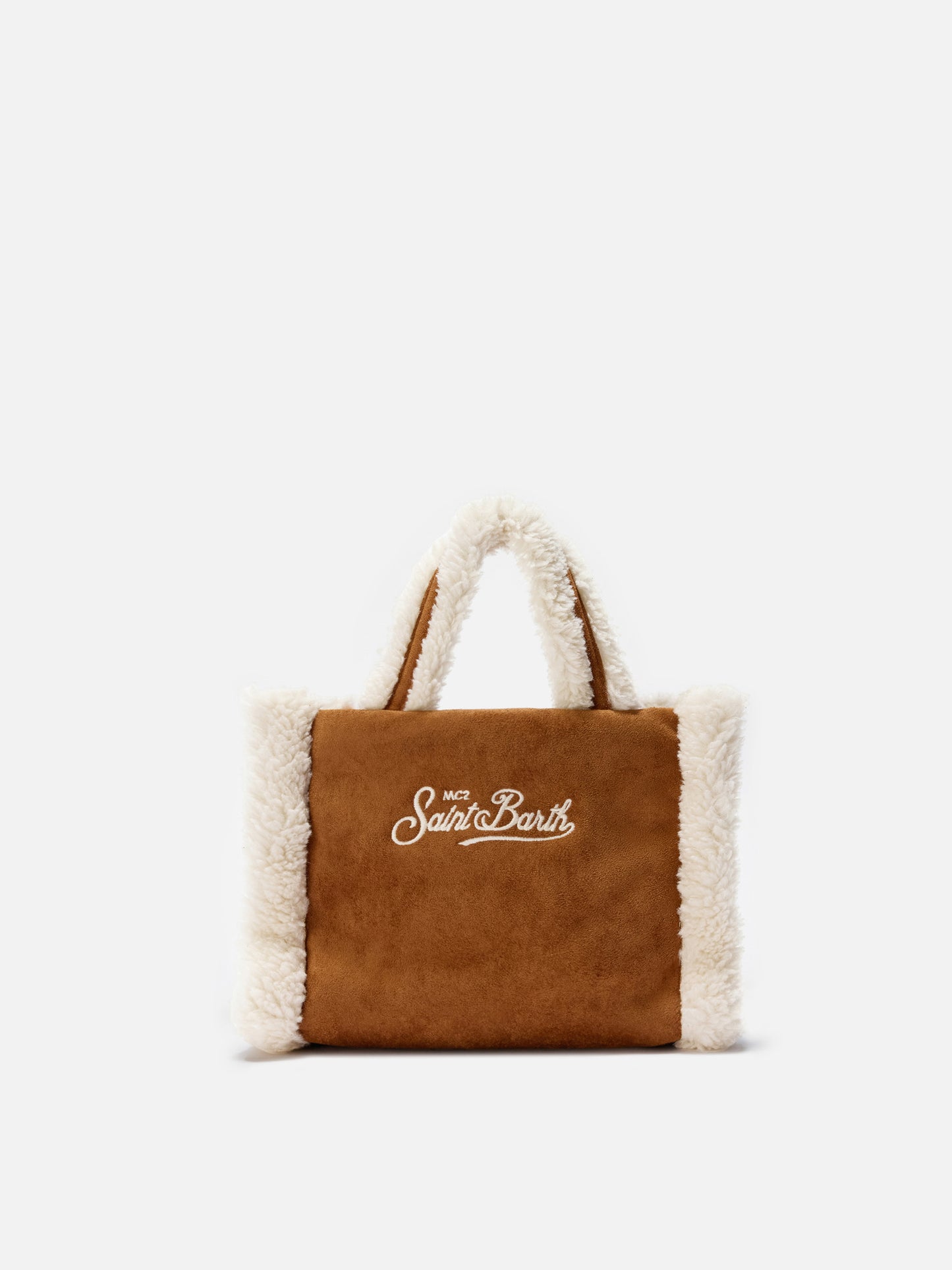 Borsa morbida a mano Vanity Mini Shearling cammello