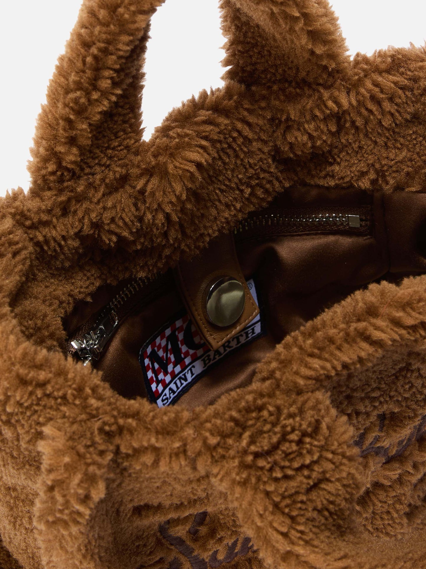 Vanity Mini Teddy Handtasche aus braunem Sherpa-Fleece