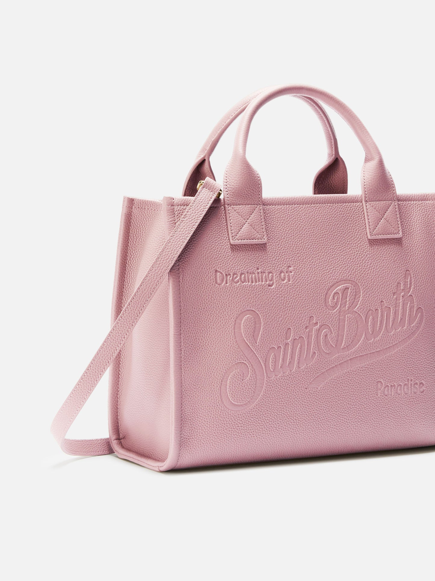 Vanity Bag Large Shoulder Bag in pink hammered leather