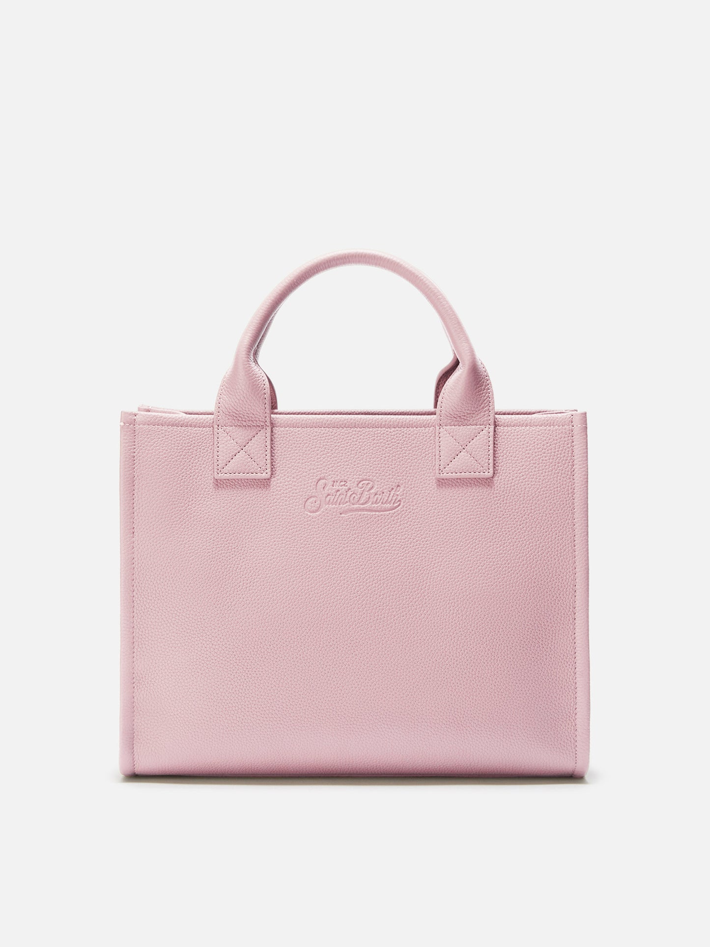 Vanity Bag Large Shoulder Bag in pink hammered leather
