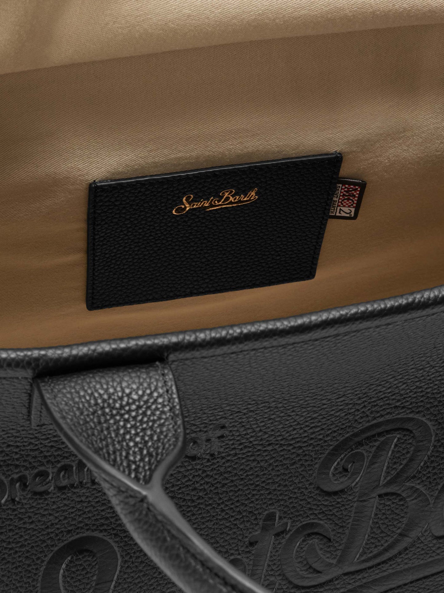 Borsa a spalla Vanity Bag Large in pelle martellata nero