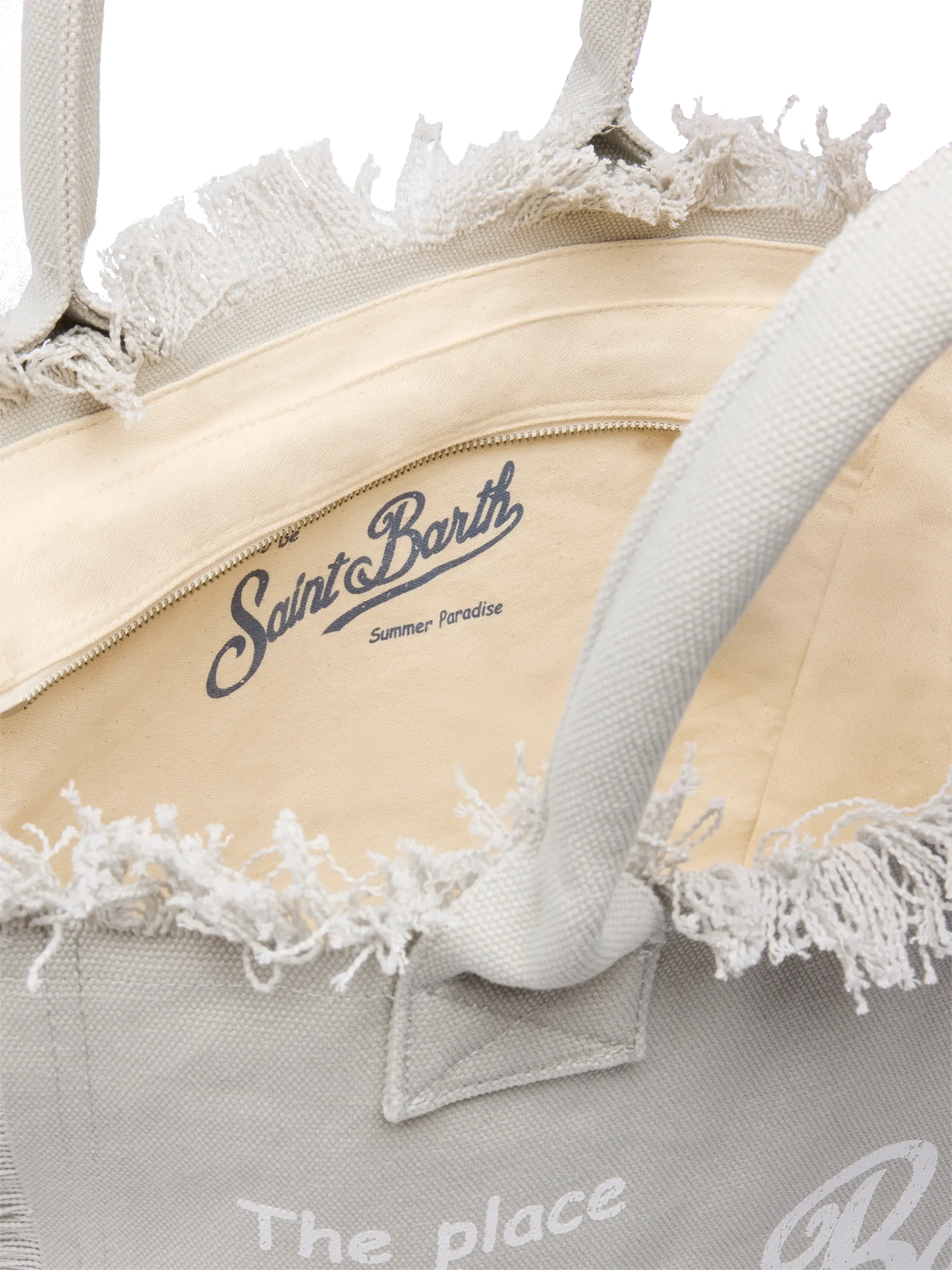 Grey cotton canvas Vanity tote bag - MC2 Saint Barth