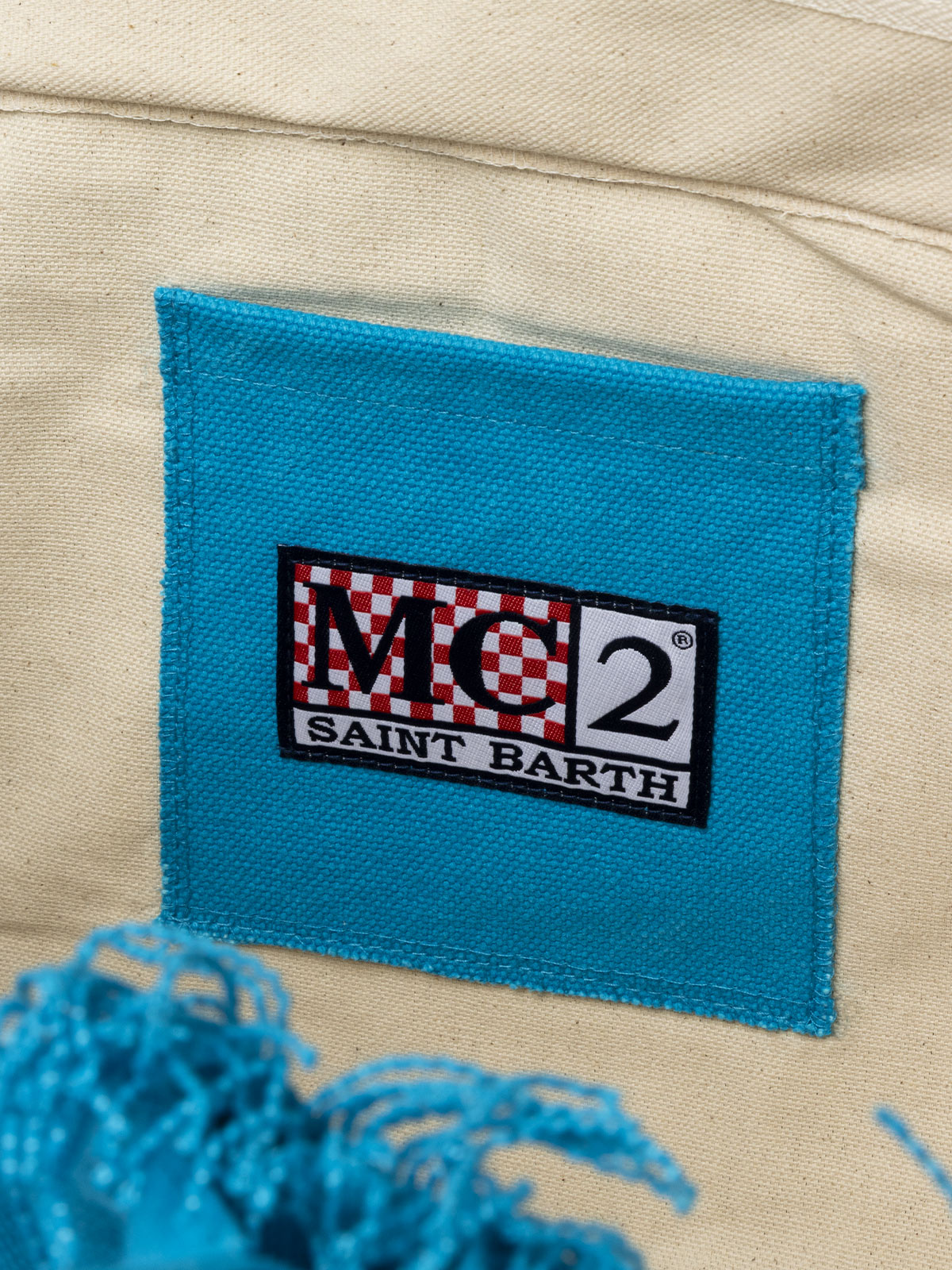 Light blue cotton canvas Vanity tote bag - MC2 Saint Barth