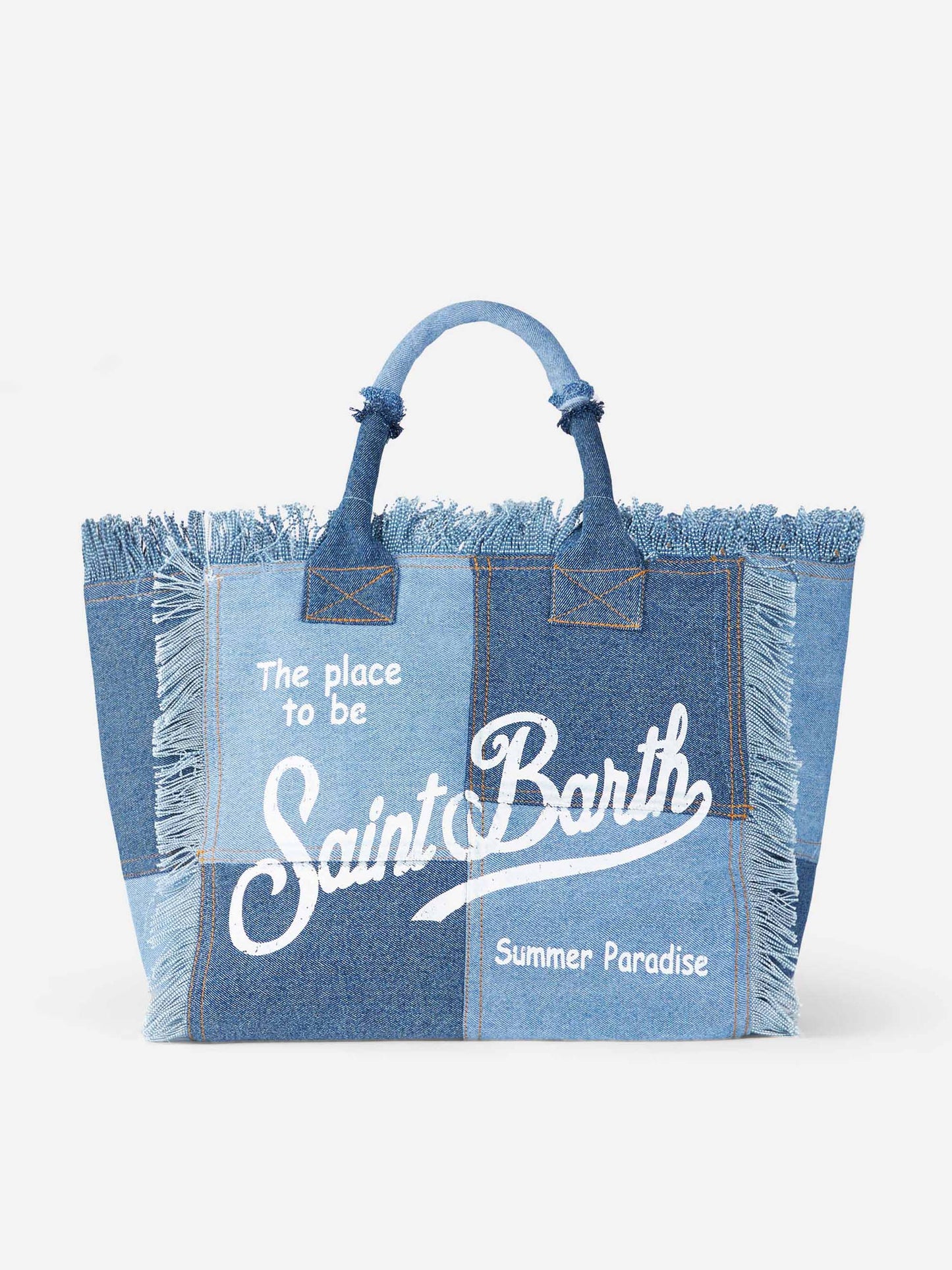 Vanity-Einkaufstasche aus Denim-Patchwork-Baumwoll-Canvas