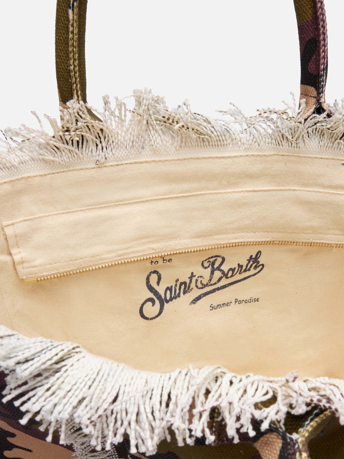 Cotton canvas Vanity tote bag with camouflage print