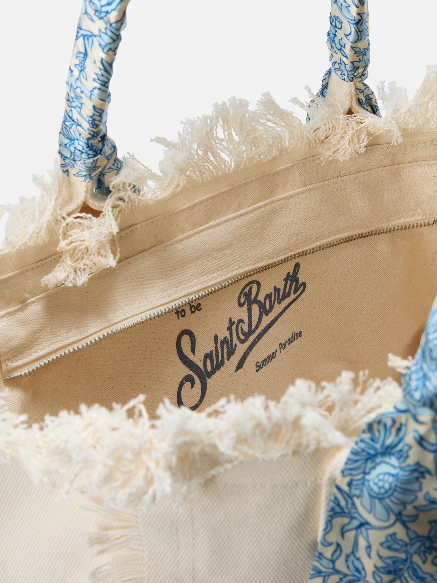 Bolso Vanity regular de lona blanca con twill extraíble