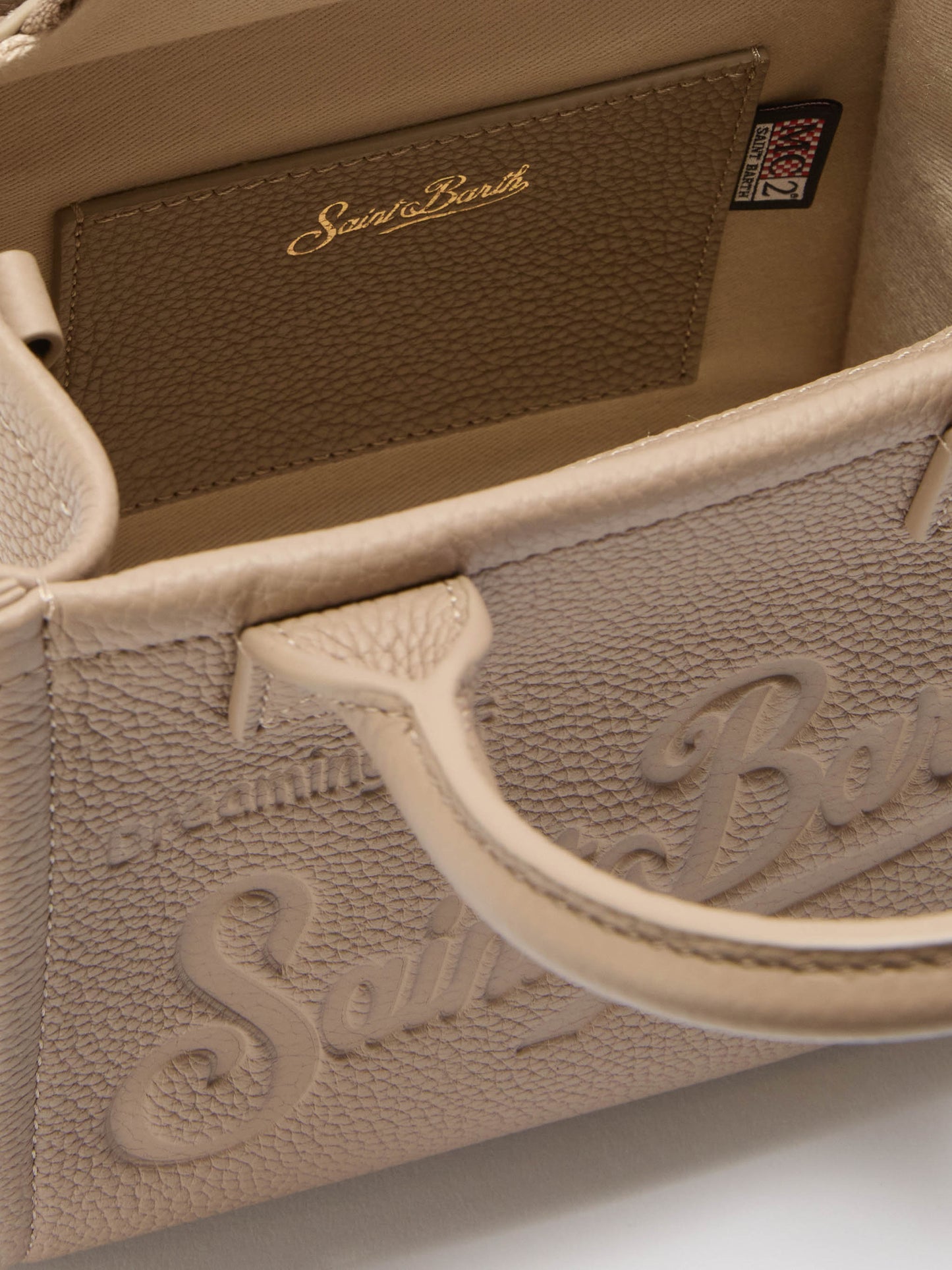 Vanity Bag Mini-Schultertasche aus haselnussbraunem, gehämmertem Leder