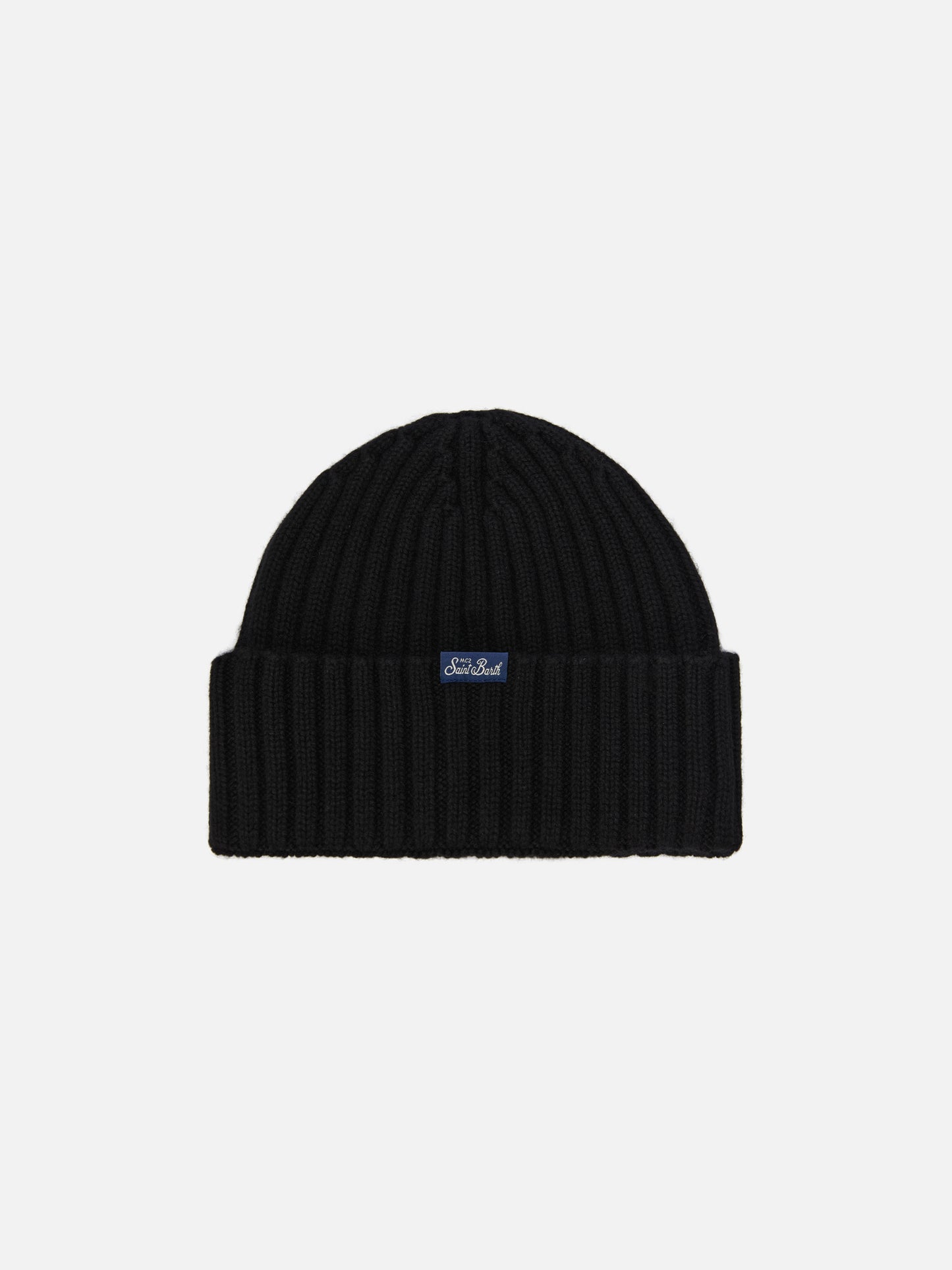 Wengen beanie in cashmere blend in black with Après Ski embroidery
