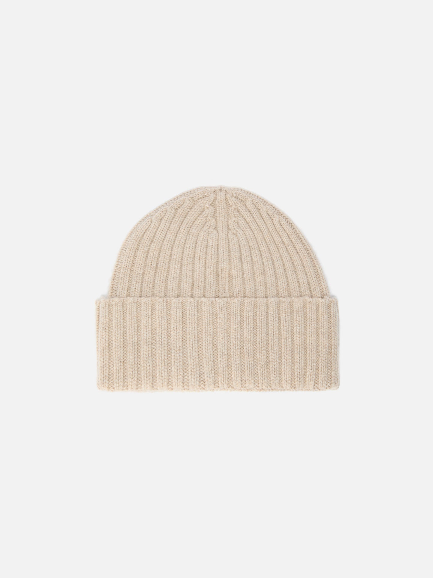 Bonnet Wengen en mélange de cachemire beige avec broderie St. Barth