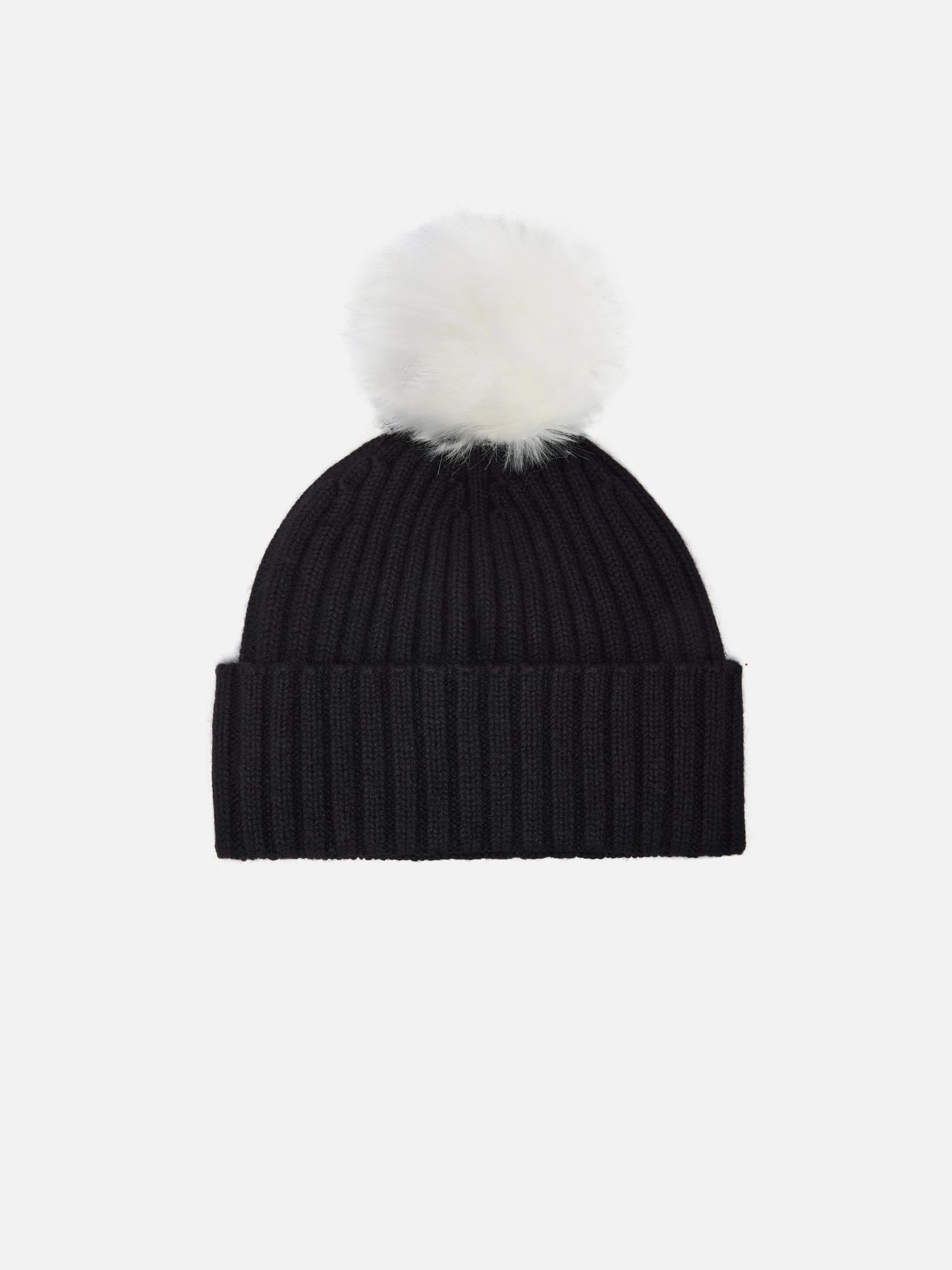 Gorro Wengen en mezcla de cachemira en negro con bordado St. Barth y pompón