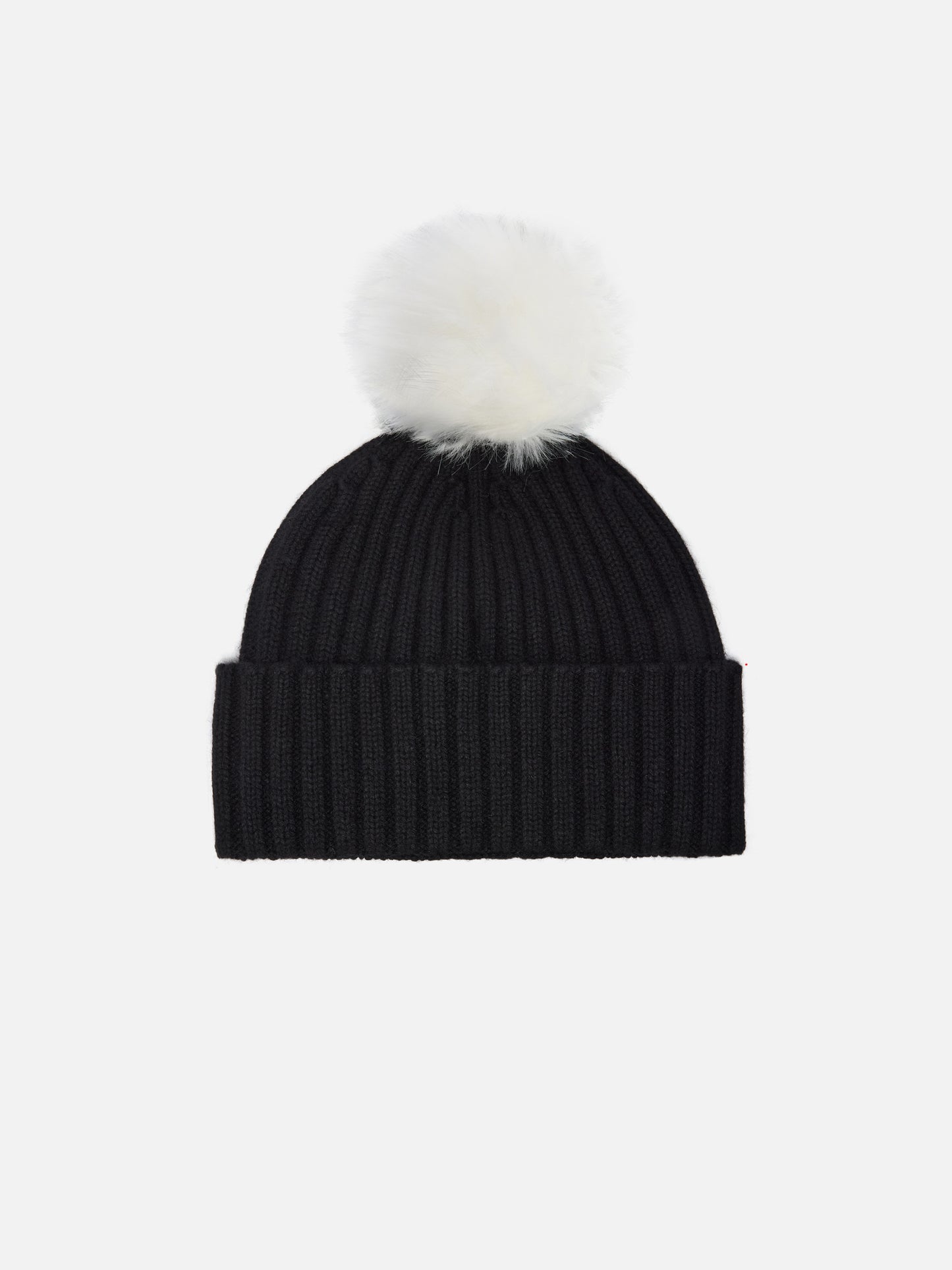 Wengen beanie in cashmere blend in black with St. Barth embroidery and pom-pom