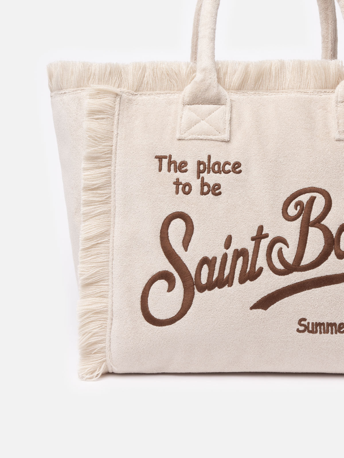 Beige terry Vanity Sponge tote bag