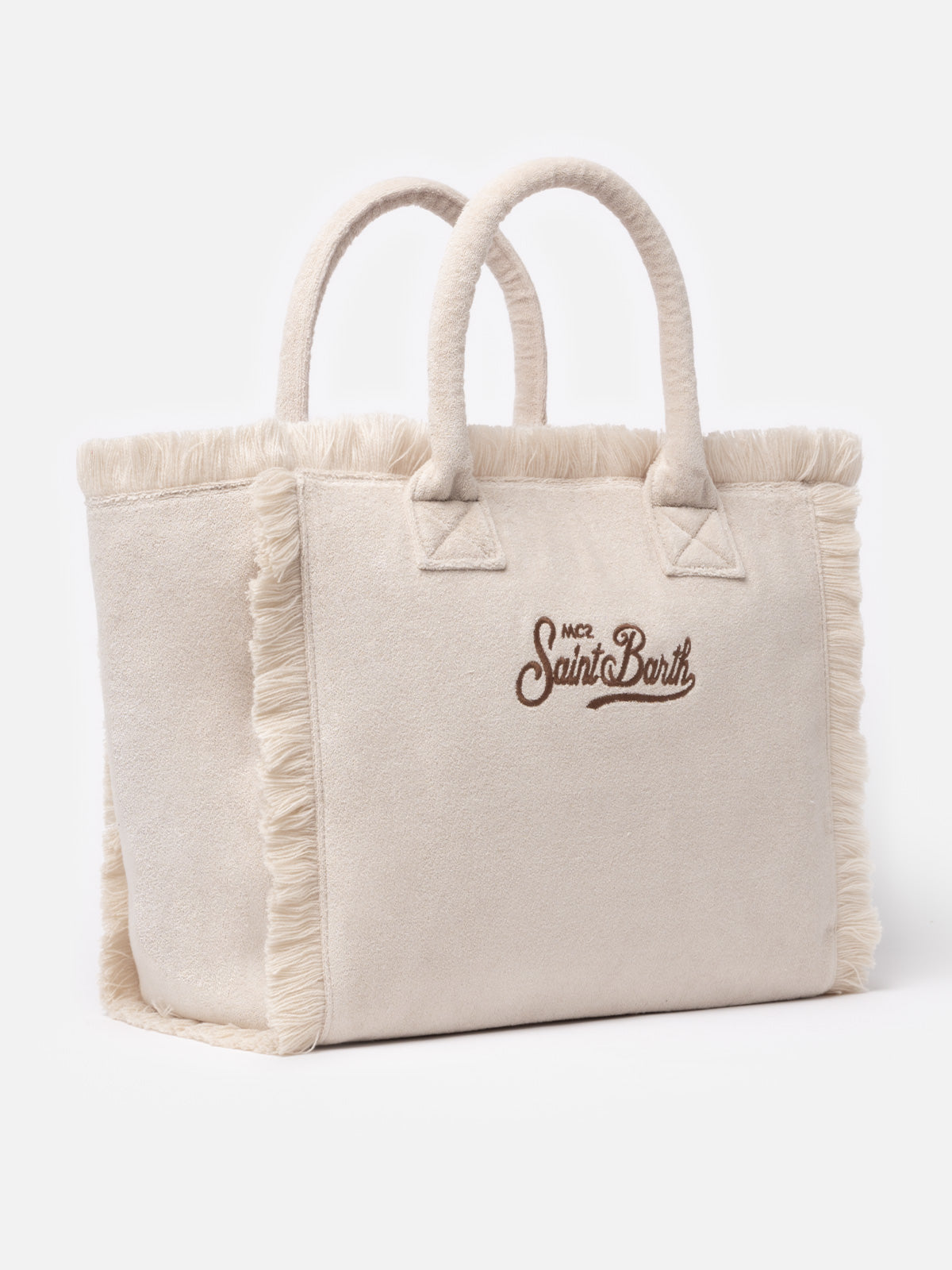 Beige terry Vanity Sponge tote bag