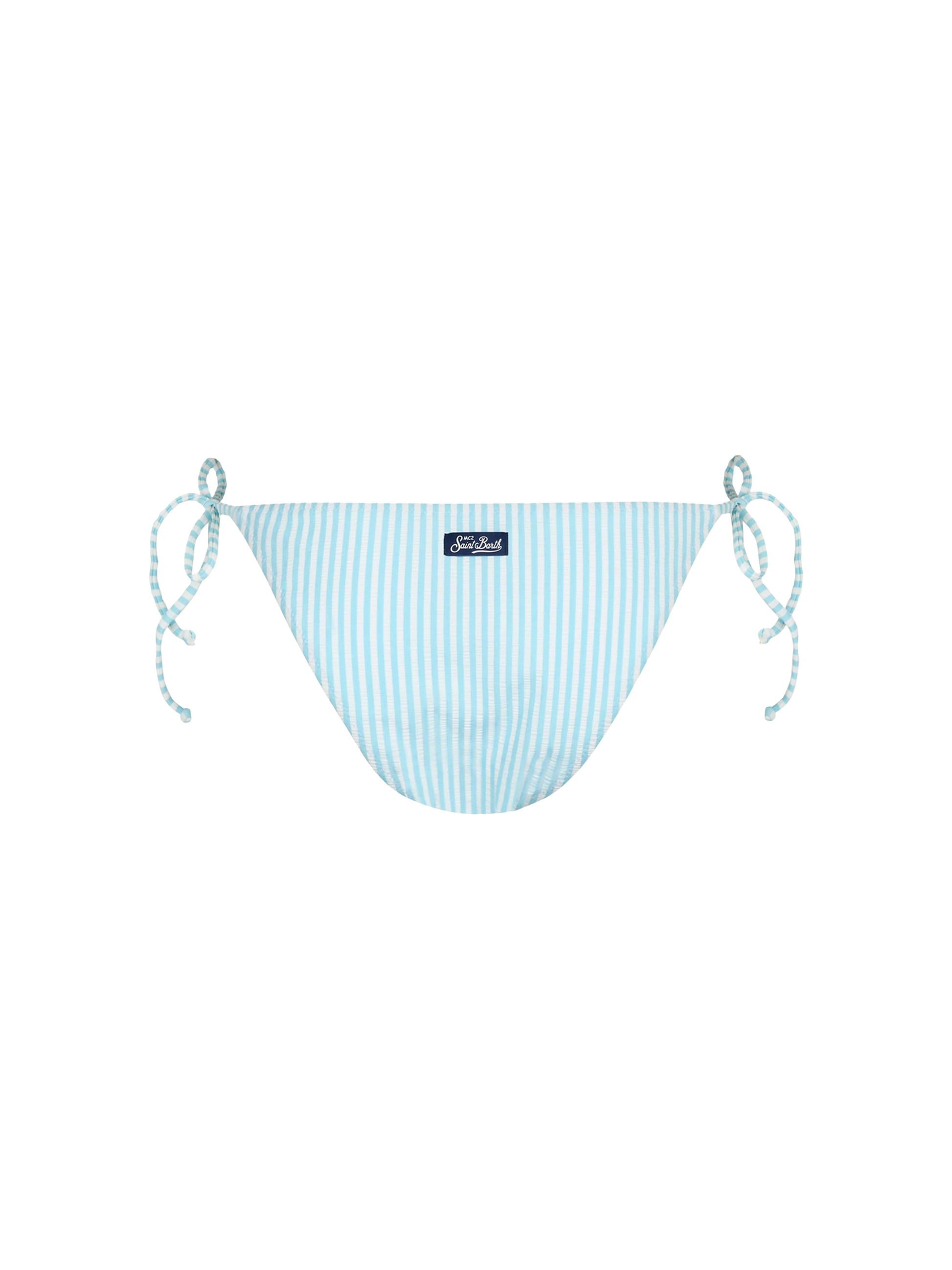 Woman seersucker striped classic swim briefs Virgo - MC2 Saint Barth