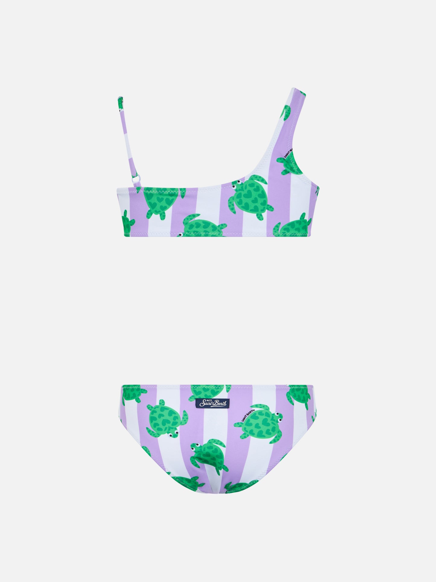 Girl one shoulder bikini Vivy with turtle print - MC2 Saint Barth