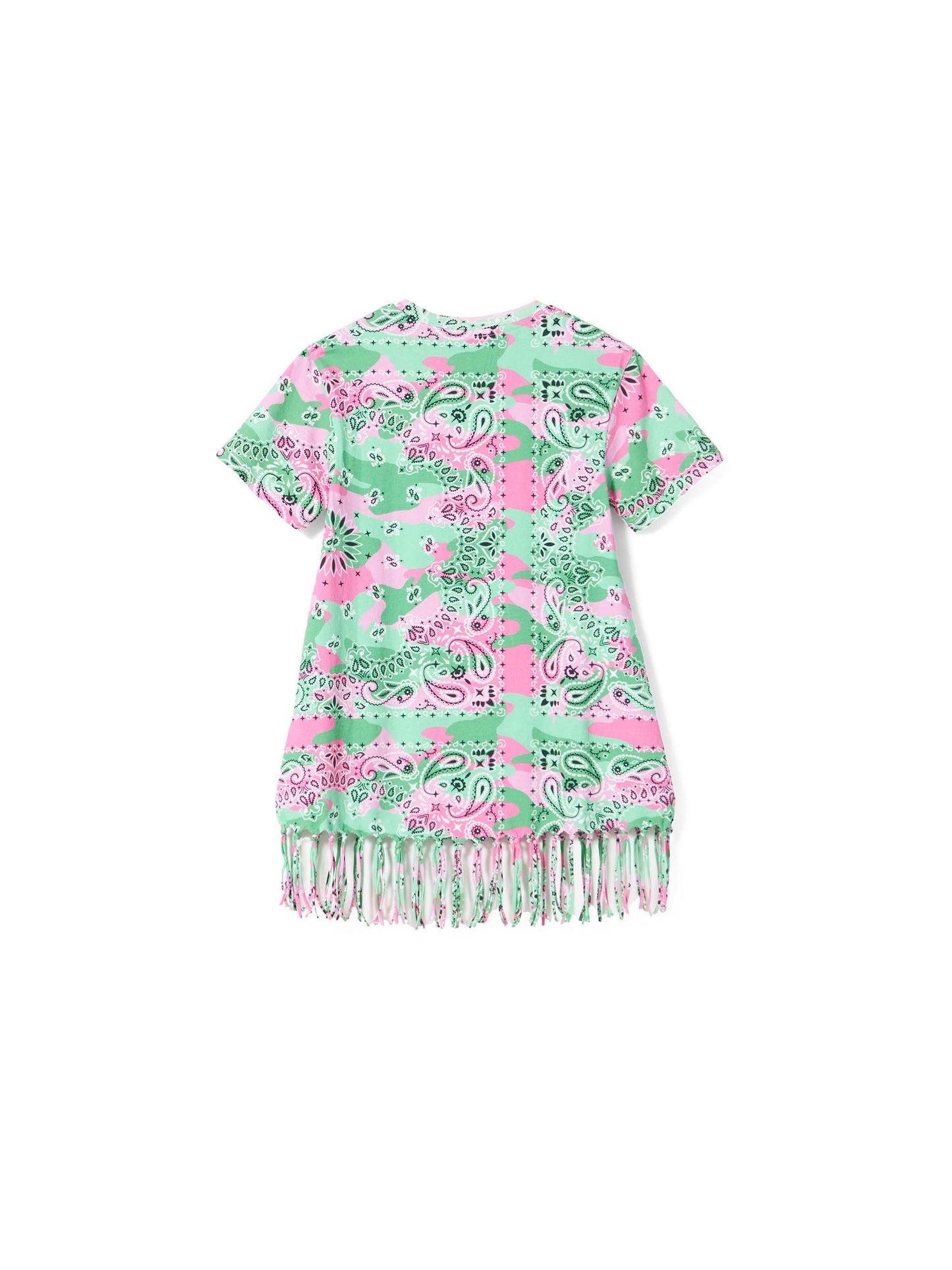 Girl mimetic cotton dress with fringes - MC2 Saint Barth