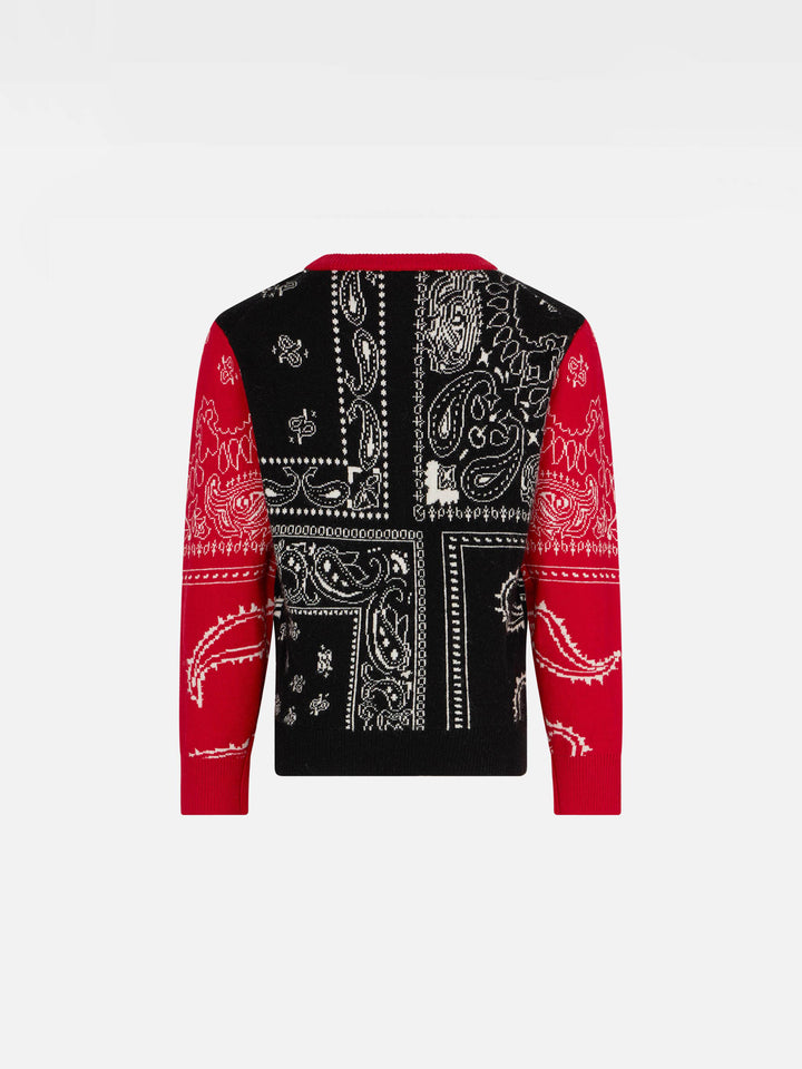Boy bandanna sweater with Cowboy embroidery - MC2 Saint Barth