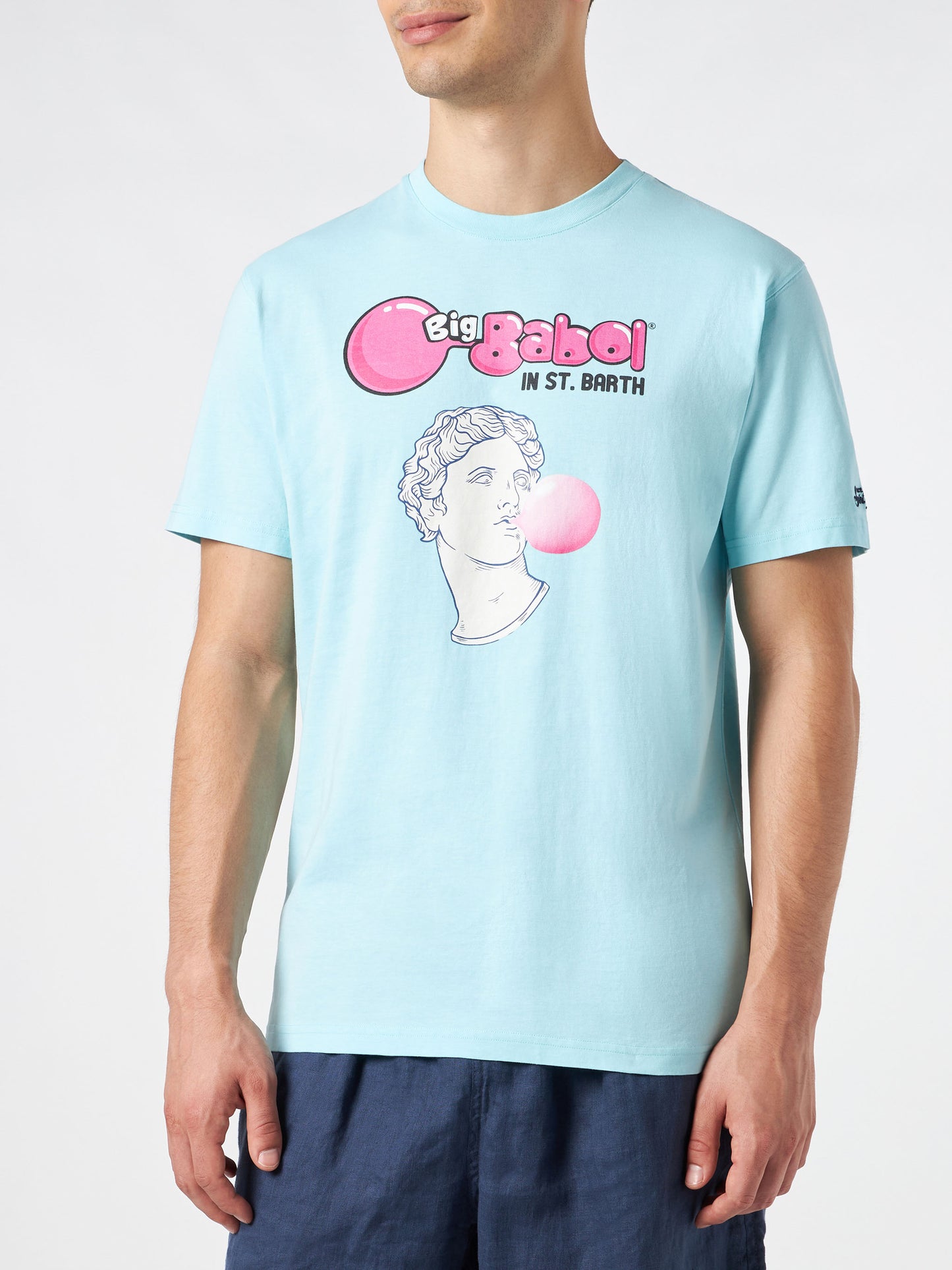 Man cotton t-shirt with statue Big Babol print | BIG BABOL® SPECIAL EDITION - MC2 Saint Barth