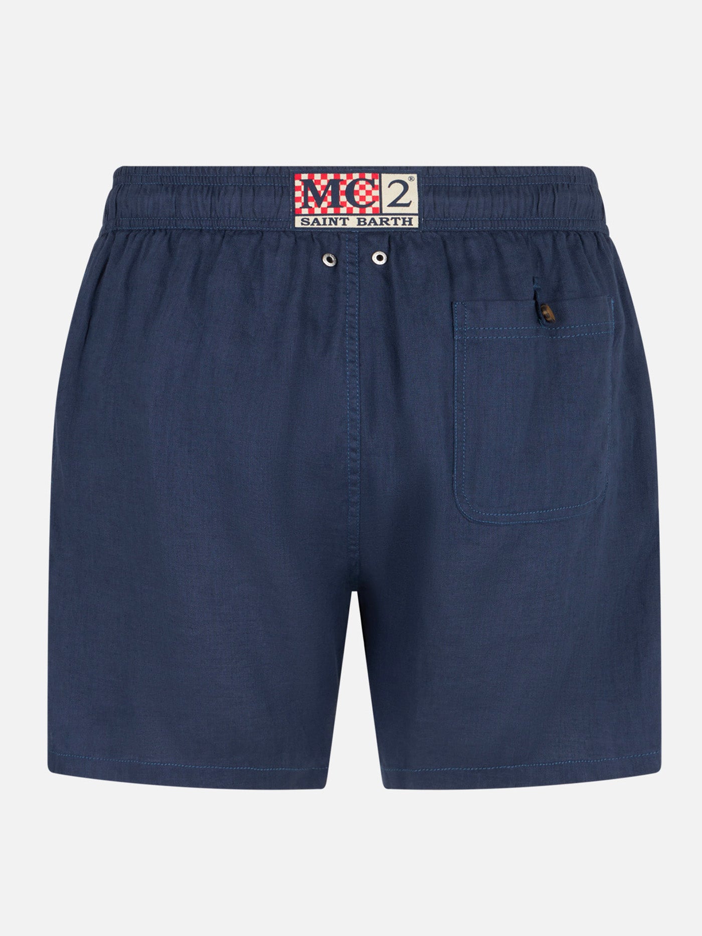 Costume da bagno uomo in lino blu navy