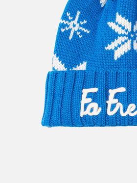 Boy blue beanie with norwegian pattern - MC2 Saint Barth