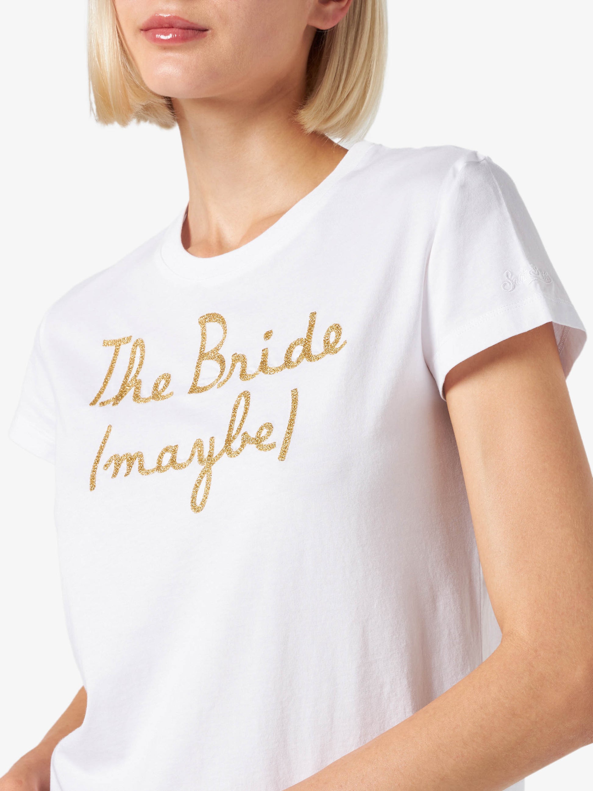 Woman cotton t-shirt with The Bride (maybe) embroidered - MC2 Saint Barth