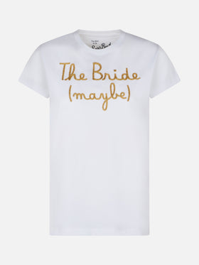 Woman cotton t-shirt with The Bride (maybe) embroidered - MC2 Saint Barth