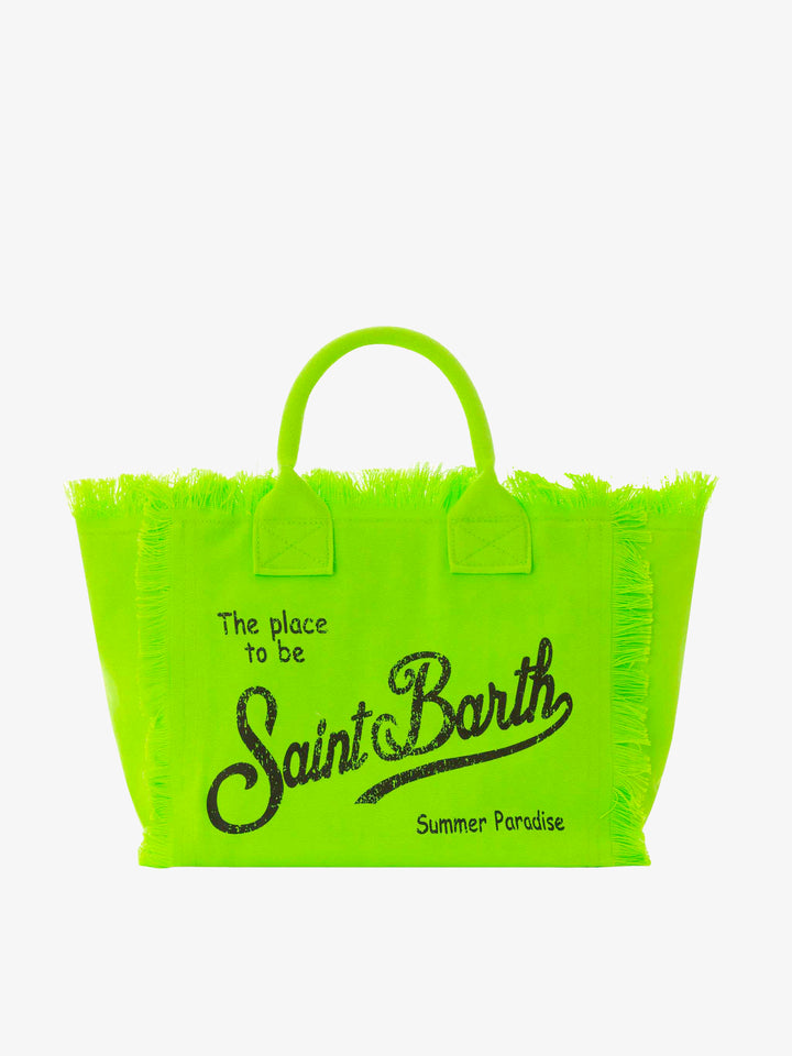 Colette fluo green cotton canvas bag - MC2 Saint Barth