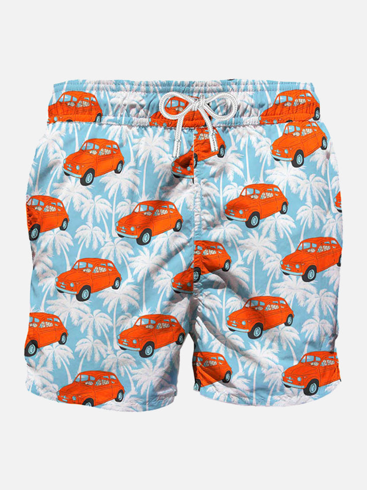 Man swim shorts with Fiat 500 car print | |FIAT© 500 Special Edition - MC2 Saint Barth