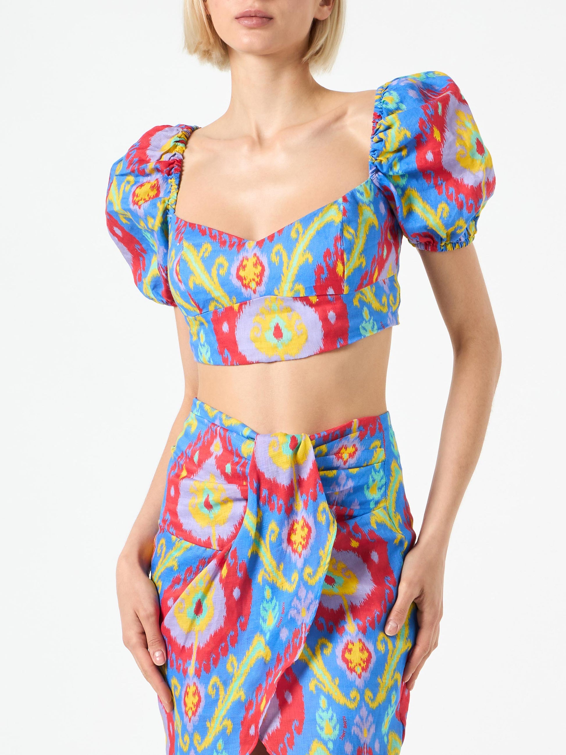Crop top with ikat print - MC2 Saint Barth