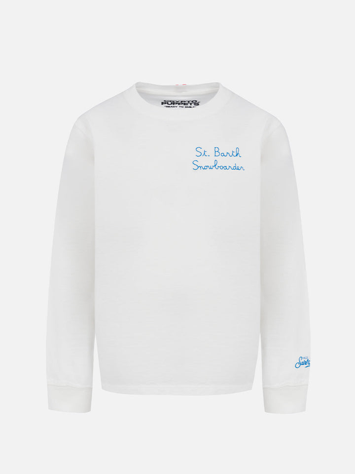 Boy heavy cotton t-shirt Luton with Crypto Duck Snow print | CRYPTO PUPPETS SPECIAL EDITION - MC2 Saint Barth