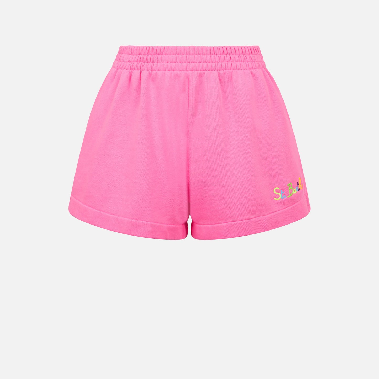 Woman fluo pink cotton short pants