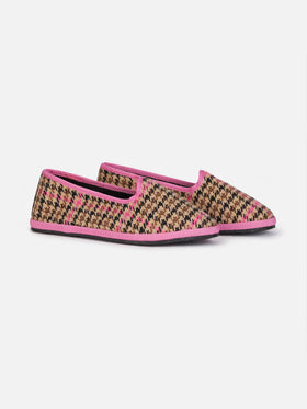 Girl pied de poule slipper loafers | MY CHALOM SPECIAL EDITION - MC2 Saint Barth