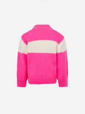 Girl boxy shape soft sweater with St. Barth jacquard - MC2 Saint Barth