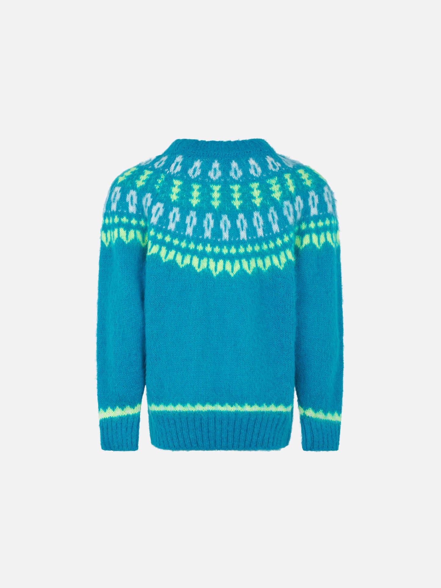 Girl brushed crewneck sweater with nordic jacquard - MC2 Saint Barth