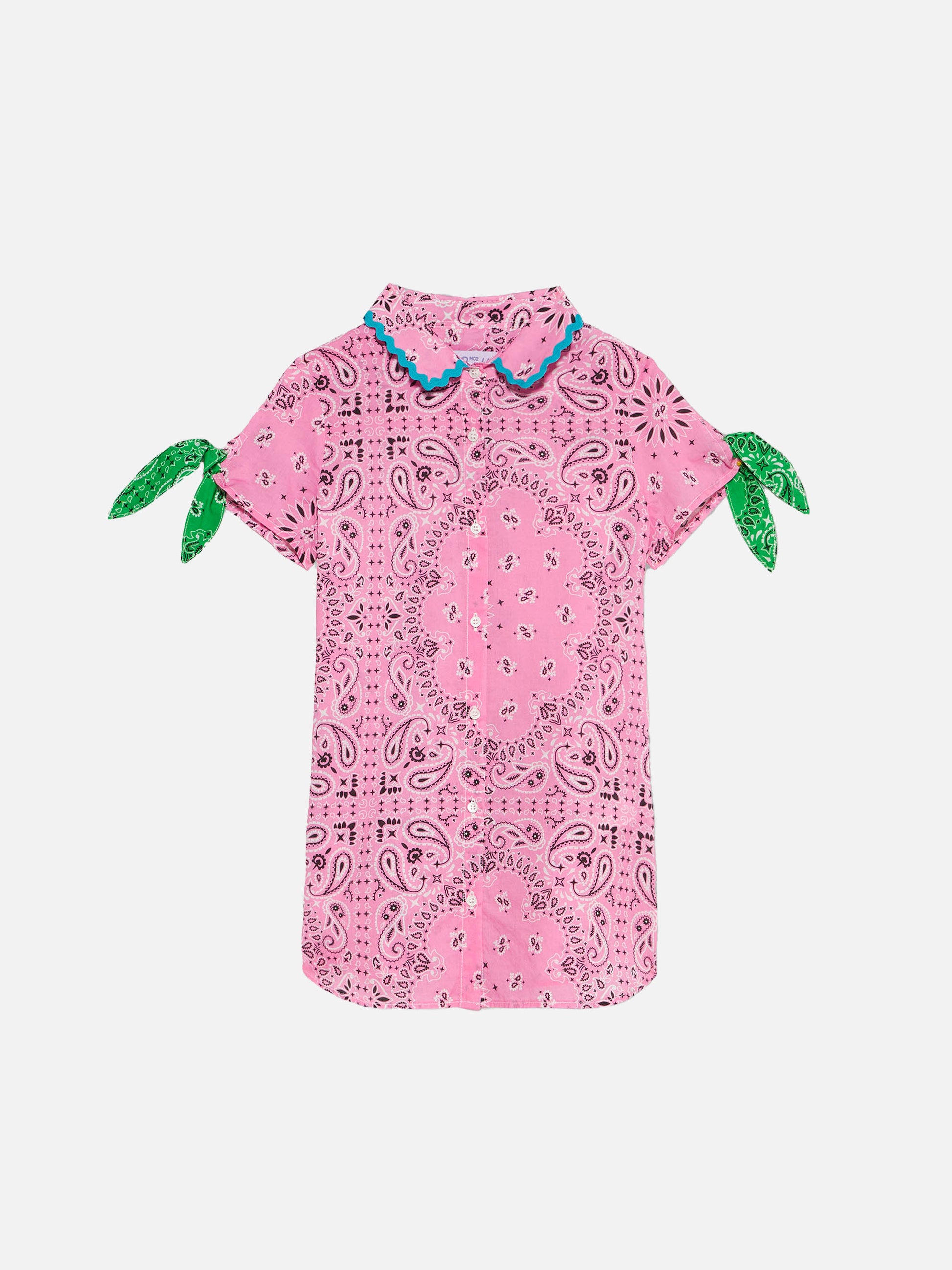 Girl shirt dress with bandanna print - MC2 Saint Barth