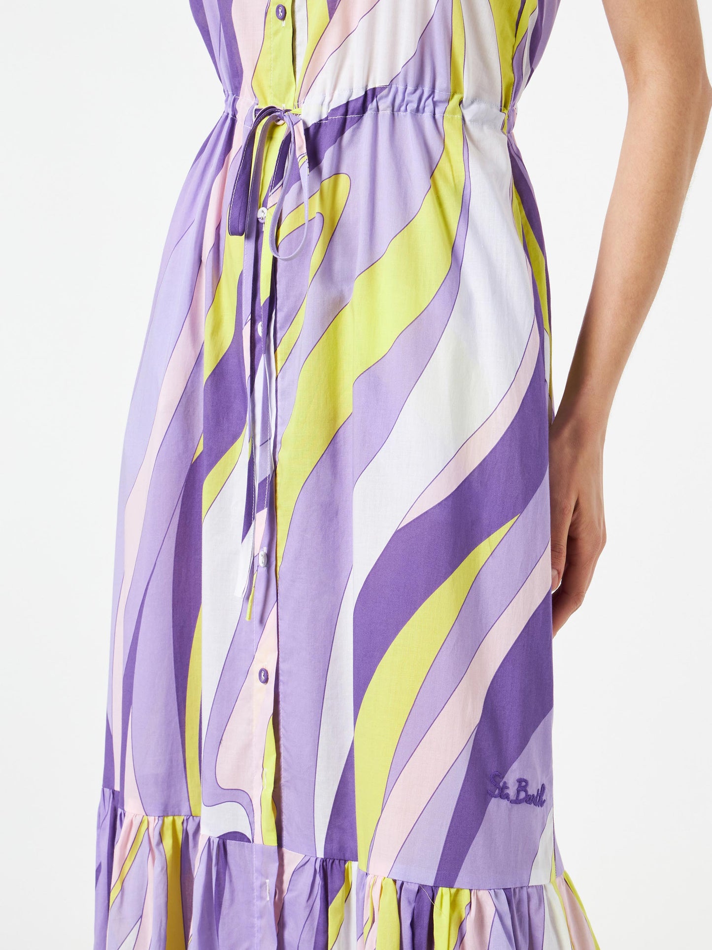Woman halterneck dress with wave print - MC2 Saint Barth