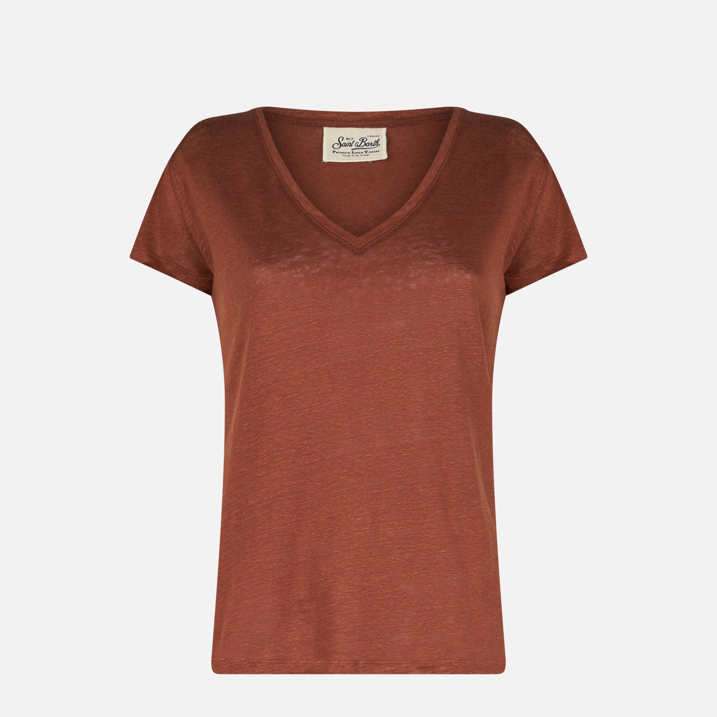 Woman brown linen t-shirt - MC2 Saint Barth