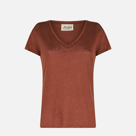 Woman brown linen t-shirt - MC2 Saint Barth