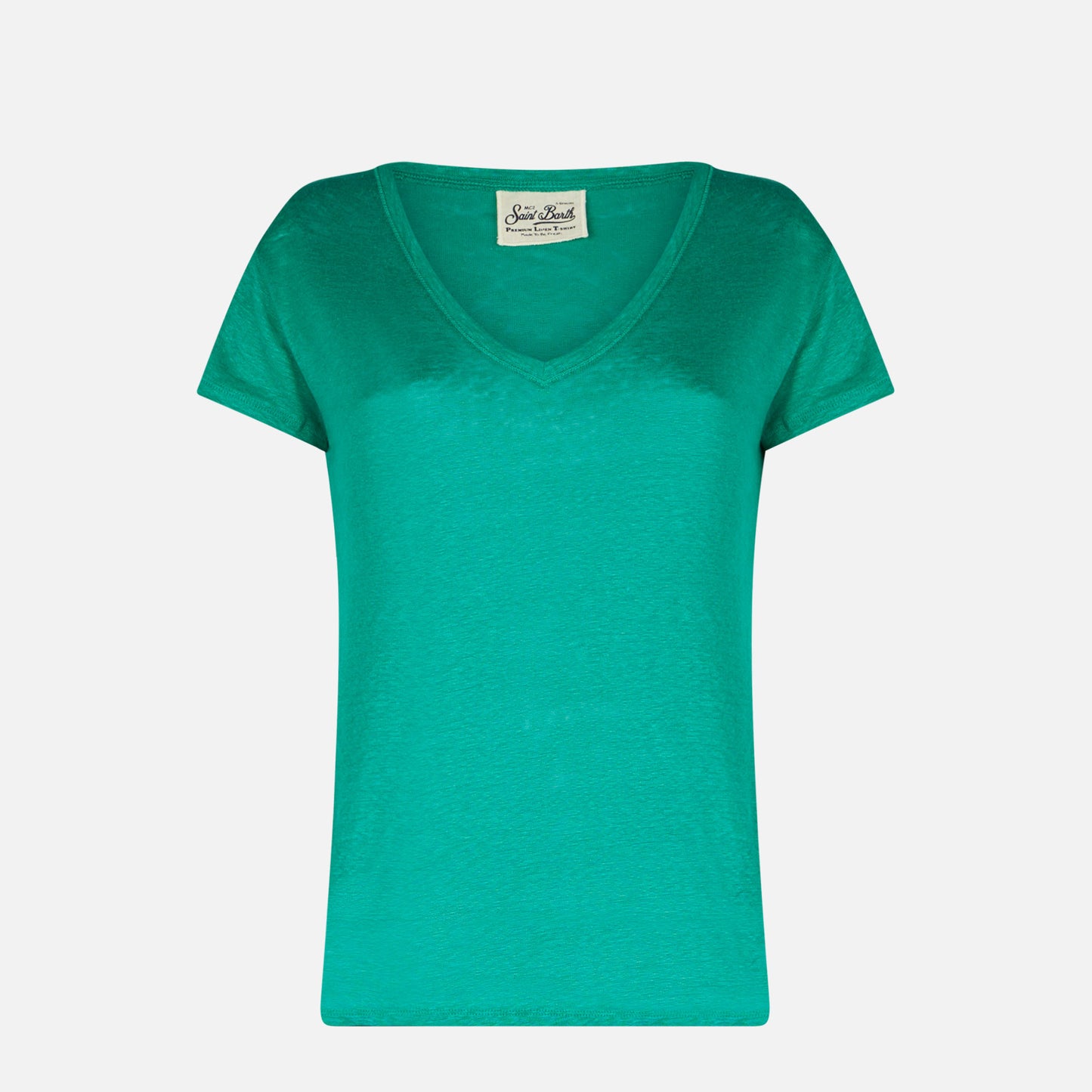 Woman green linen t-shirt - MC2 Saint Barth