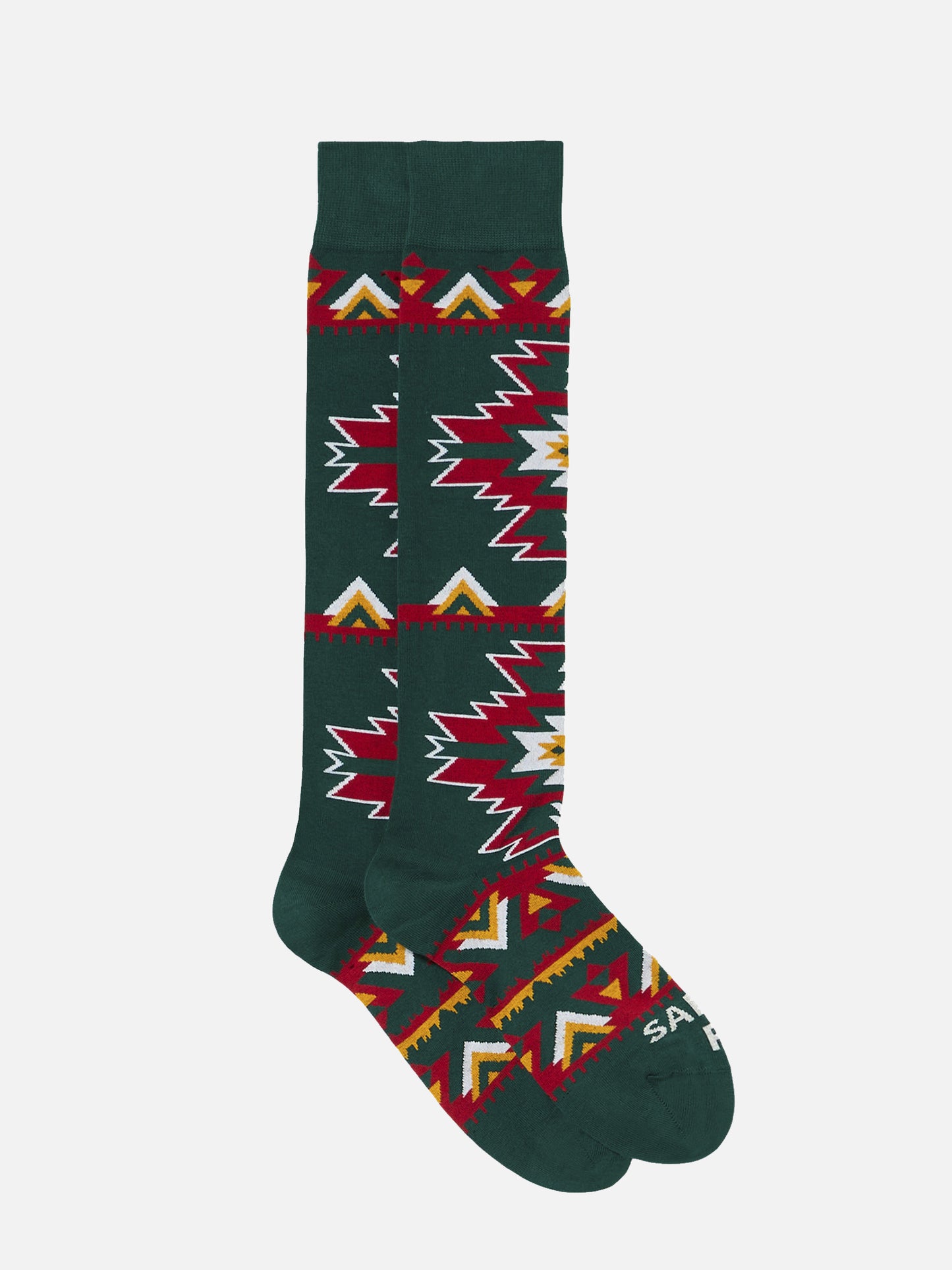 Man long socks with red and yellow ethnic pattern - MC2 Saint Barth