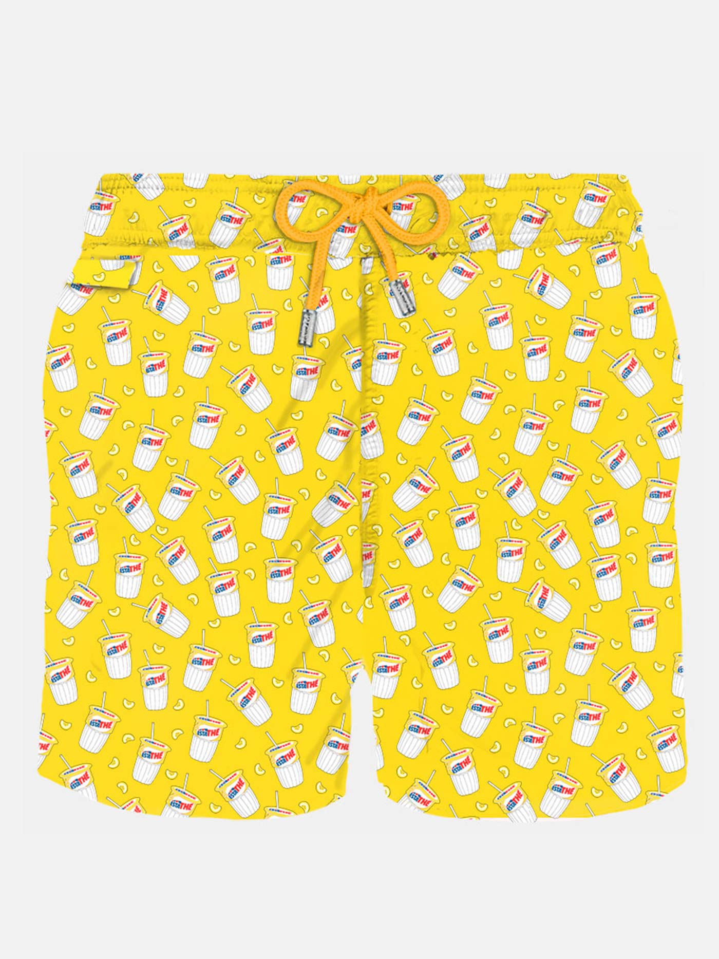 Man light fabric swim shorts with Estathé print | ESTATHE'® SPECIAL EDITION