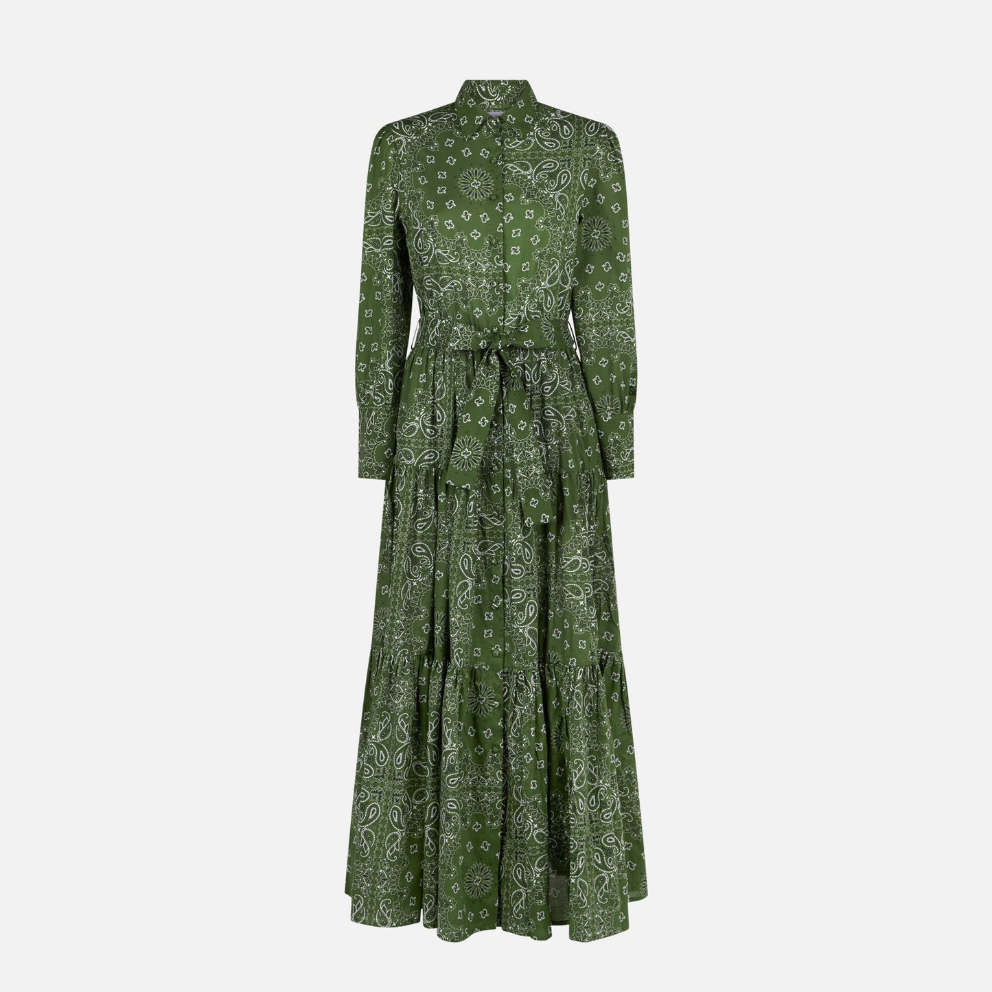 Woman green bandanna long dress Jensen - MC2 Saint Barth